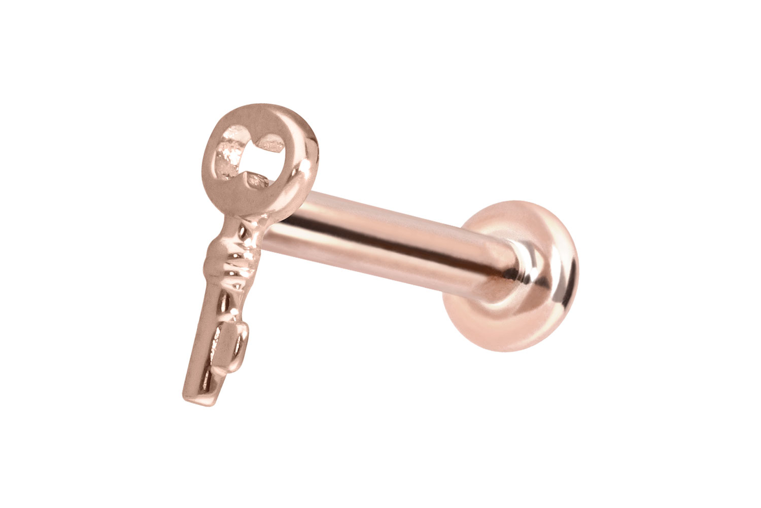 14 Karat Gold Labret Piercing mit Innengewinde SCHLÜSSEL